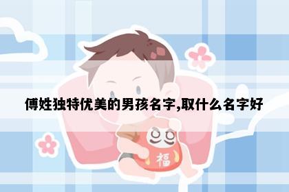 傅姓独特优美的男孩名字,取什么名字好