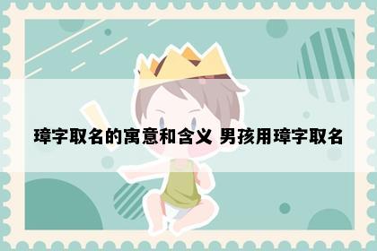 璋字取名的寓意和含义 男孩用璋字取名