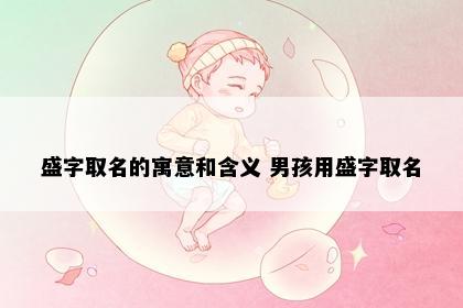 盛字取名的寓意和含义 男孩用盛字取名
