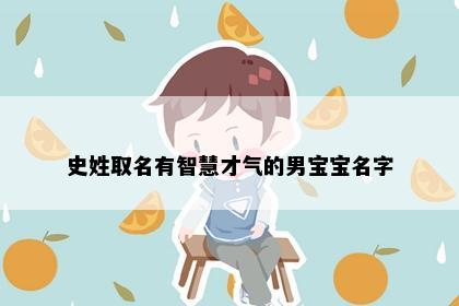 史姓取名有智慧才气的男宝宝名字