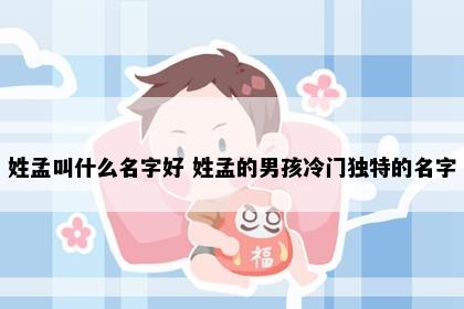姓孟叫什么名字好 姓孟的男孩冷门独特的名字