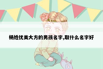 杨姓优美大方的男孩名字,取什么名字好