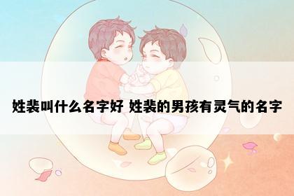 姓裴叫什么名字好 姓裴的男孩有灵气的名字