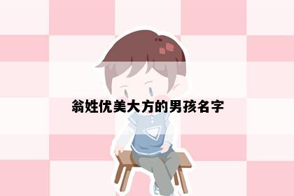 翁姓优美大方的男孩名字