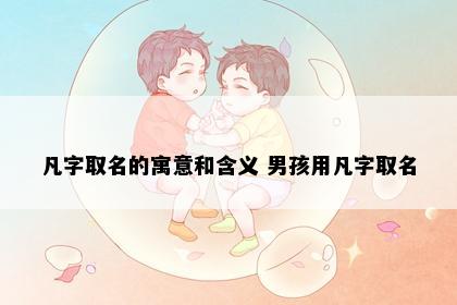 凡字取名的寓意和含义 男孩用凡字取名