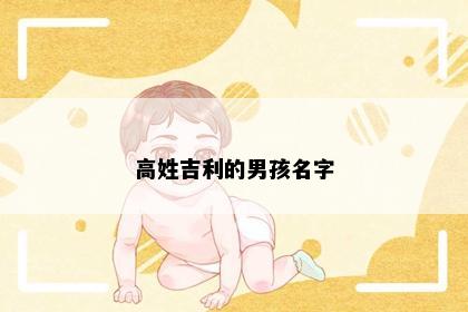 高姓吉利的男孩名字