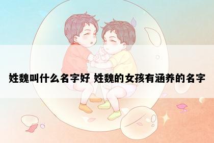 姓魏叫什么名字好 姓魏的女孩有涵养的名字