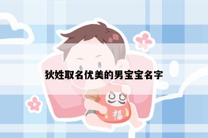 狄姓取名优美的男宝宝名字