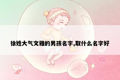 徐姓大气文雅的男孩名字,取什么名字好