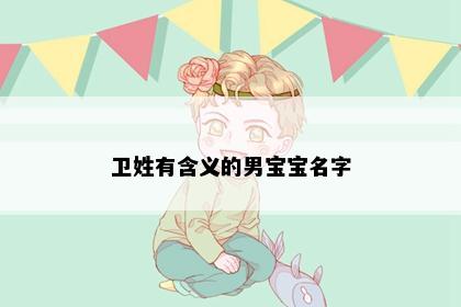 卫姓有含义的男宝宝名字