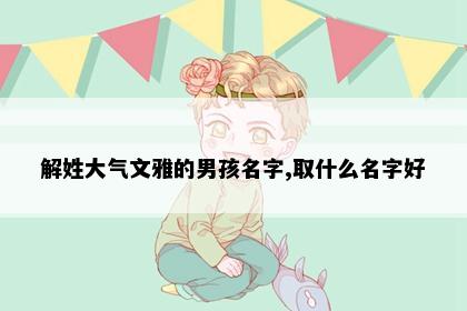 解姓大气文雅的男孩名字,取什么名字好