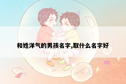 和姓洋气的男孩名字,取什么名字好
