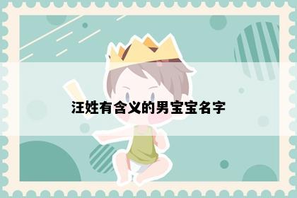 汪姓有含义的男宝宝名字