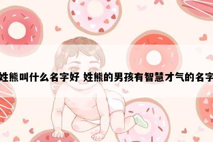 姓熊叫什么名字好 姓熊的男孩有智慧才气的名字