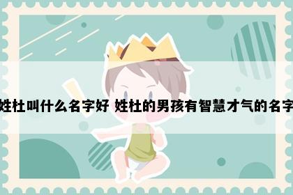 姓杜叫什么名字好 姓杜的男孩有智慧才气的名字