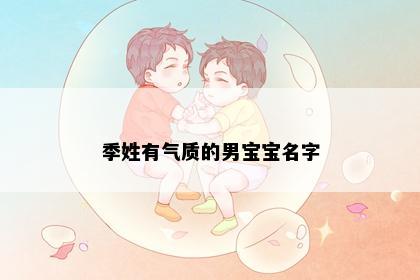 季姓有气质的男宝宝名字
