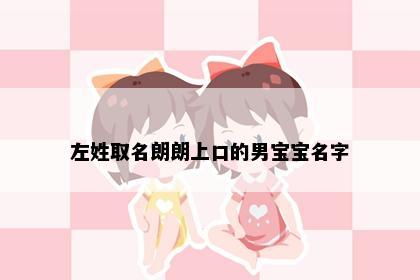 左姓取名朗朗上口的男宝宝名字