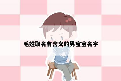 毛姓取名有含义的男宝宝名字