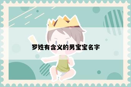 罗姓有含义的男宝宝名字