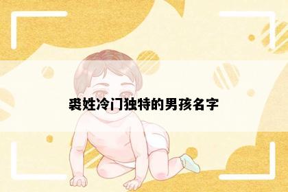 裘姓冷门独特的男孩名字