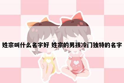 姓宗叫什么名字好 姓宗的男孩冷门独特的名字