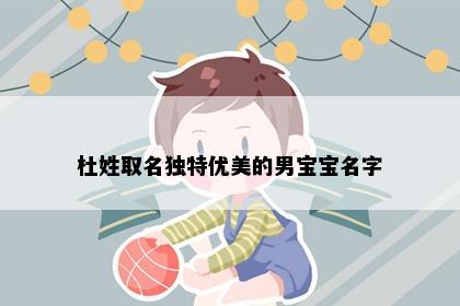 杜姓取名独特优美的男宝宝名字