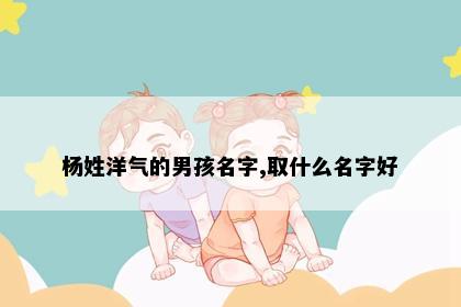 杨姓洋气的男孩名字,取什么名字好