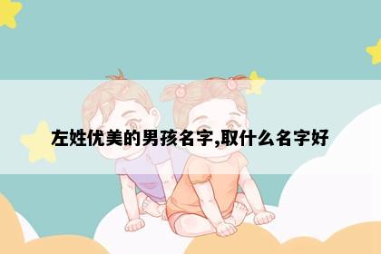 左姓优美的男孩名字,取什么名字好