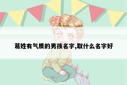葛姓有气质的男孩名字,取什么名字好