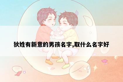 狄姓有新意的男孩名字,取什么名字好