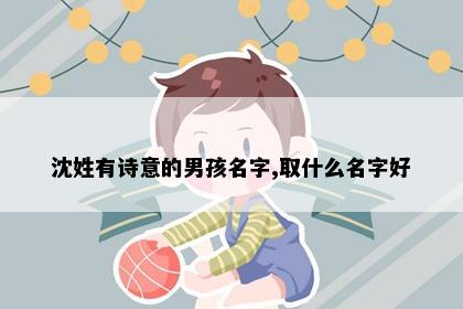 沈姓有诗意的男孩名字,取什么名字好