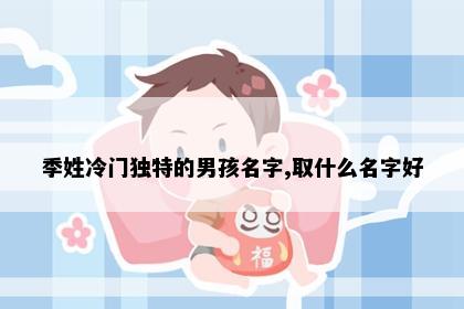 季姓冷门独特的男孩名字,取什么名字好