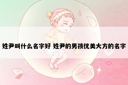 姓尹叫什么名字好 姓尹的男孩优美大方的名字
