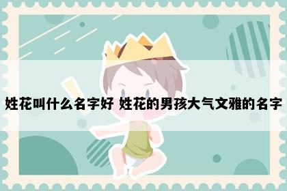 姓花叫什么名字好 姓花的男孩大气文雅的名字