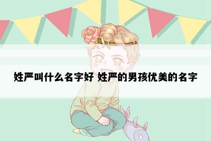 姓严叫什么名字好 姓严的男孩优美的名字