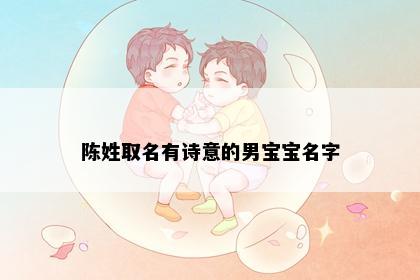 陈姓取名有诗意的男宝宝名字