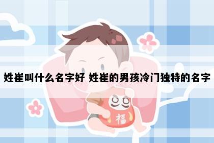 姓崔叫什么名字好 姓崔的男孩冷门独特的名字