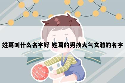 姓葛叫什么名字好 姓葛的男孩大气文雅的名字