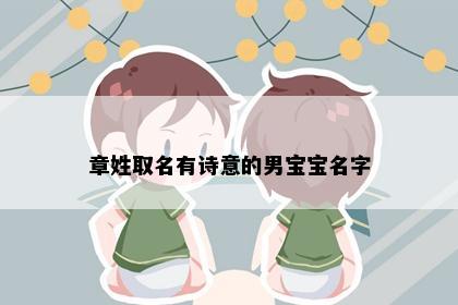 章姓取名有诗意的男宝宝名字