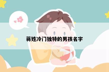 蒋姓冷门独特的男孩名字