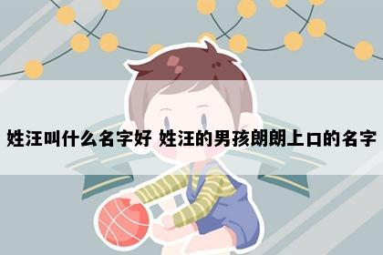 姓汪叫什么名字好 姓汪的男孩朗朗上口的名字