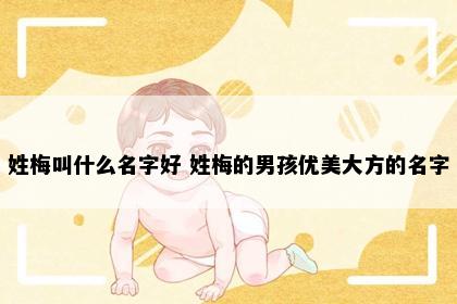 姓梅叫什么名字好 姓梅的男孩优美大方的名字